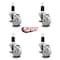 Service Caster 3'' Nylon Swivel 1-1/2'' Expanding Stem Caster Set with Brake, 4PK SCC-EX20S314-NYS-TLB-112-4 - alternate 4